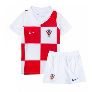 Fotbalové Dres Chorvatsko Dětské Domácí Oblečení ME 2024 Krátký Rukáv (+ trenýrky)